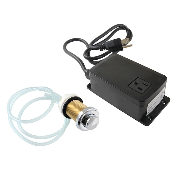 Single Outlet Garbage Disposal Air Switch Kit, Polished Chrome